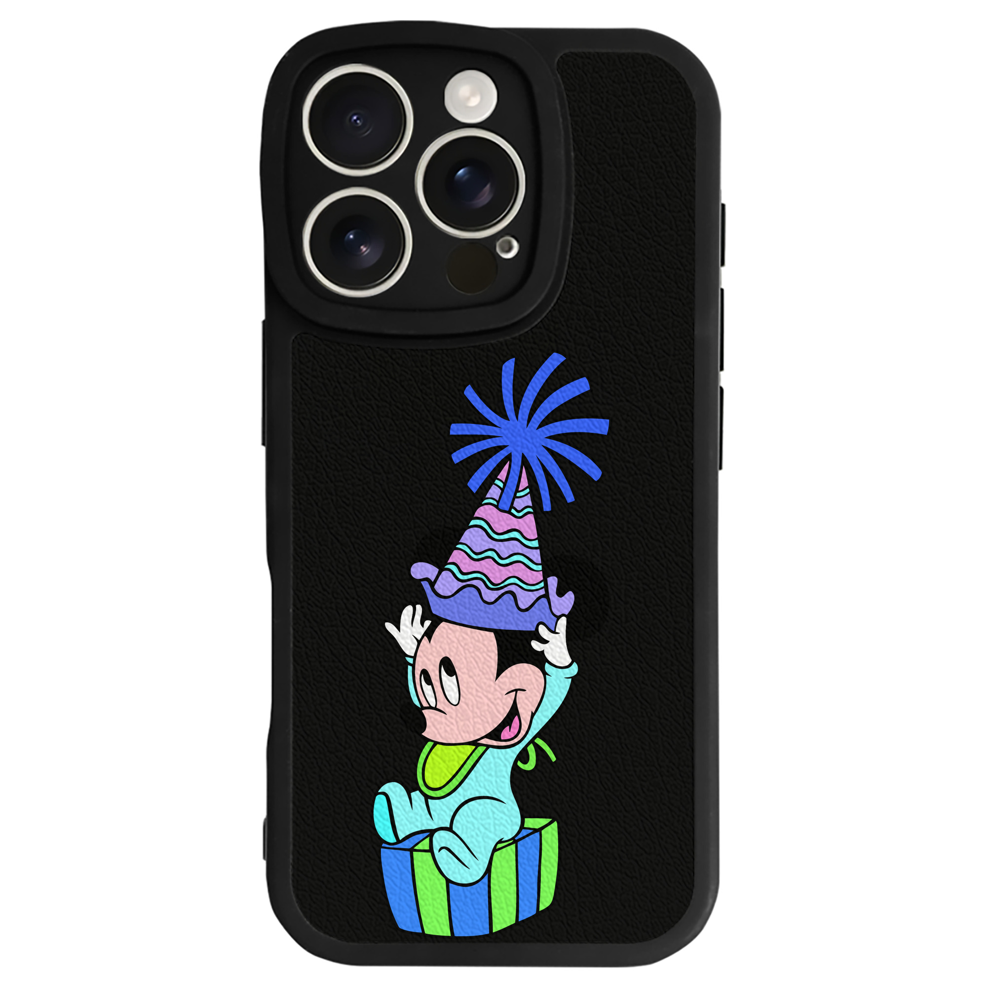 （画像用） ミッキーマウス Mickey Mouse 【iPhone 16シリーズ対応】シリコンスマホケース（レザー調） 材質：シリコン
